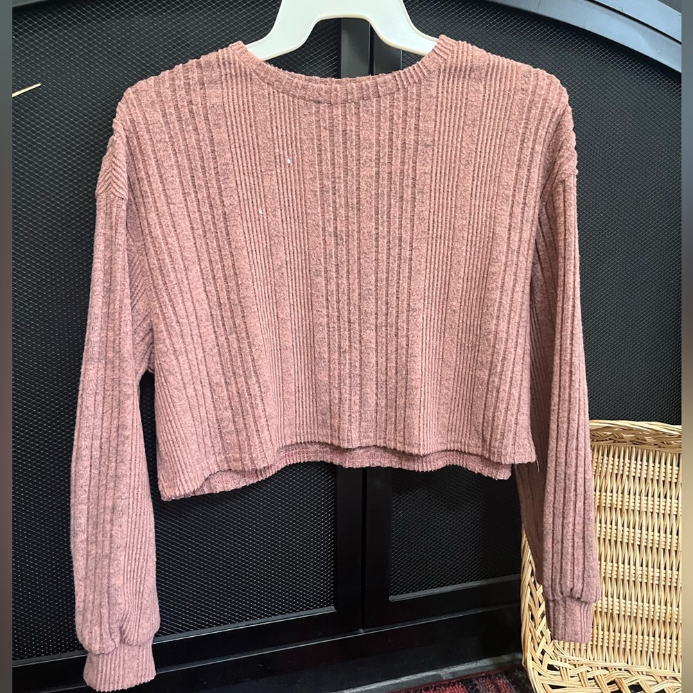 Shein Girls Long Sleeve Crop Shirt